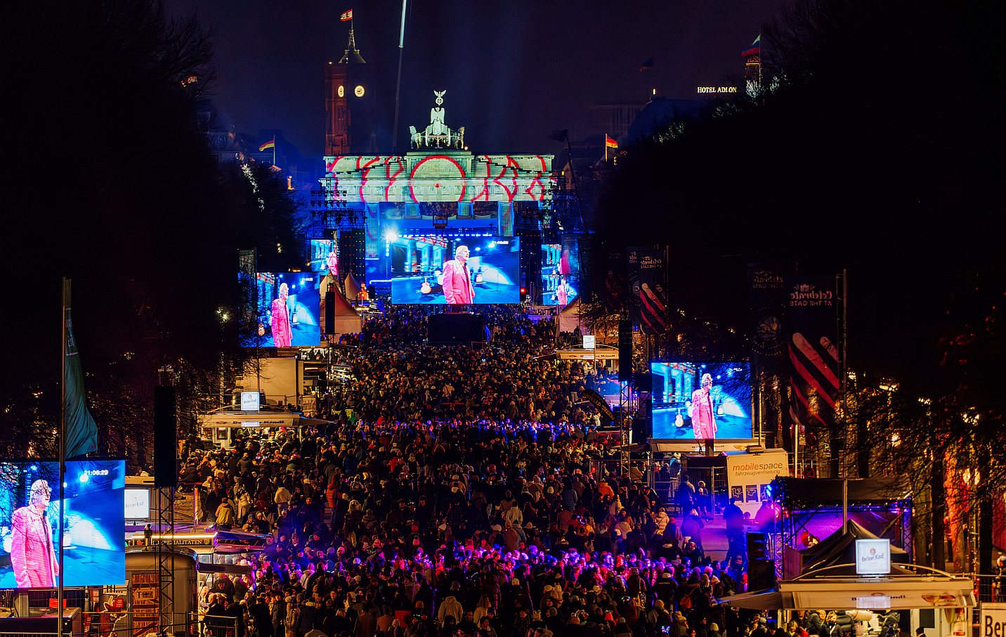 Berlin New Year's Eve event from above